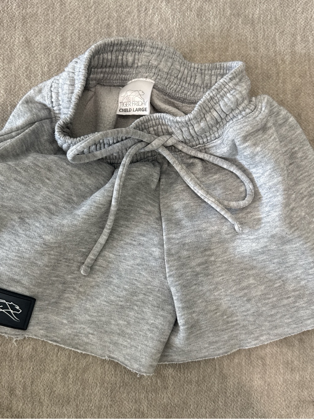 Tiger Friday Heather Gray Kids Sweat Shorts with Drawstring